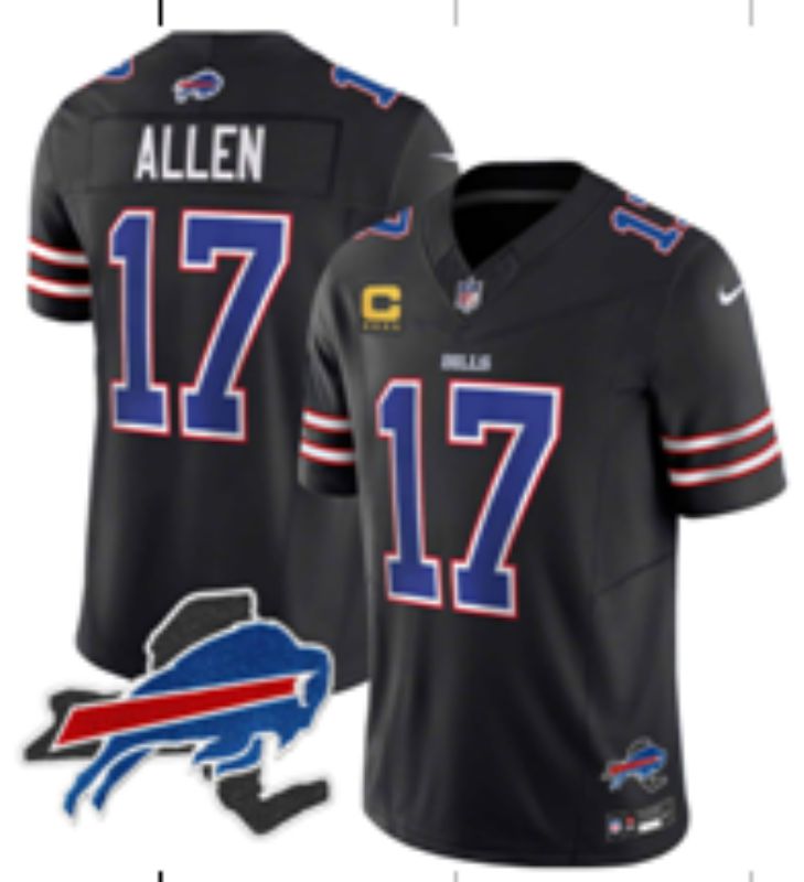 Men Buffalo Bills #17 Allen black Nike 2025 Limited NFL Jersey style 0035